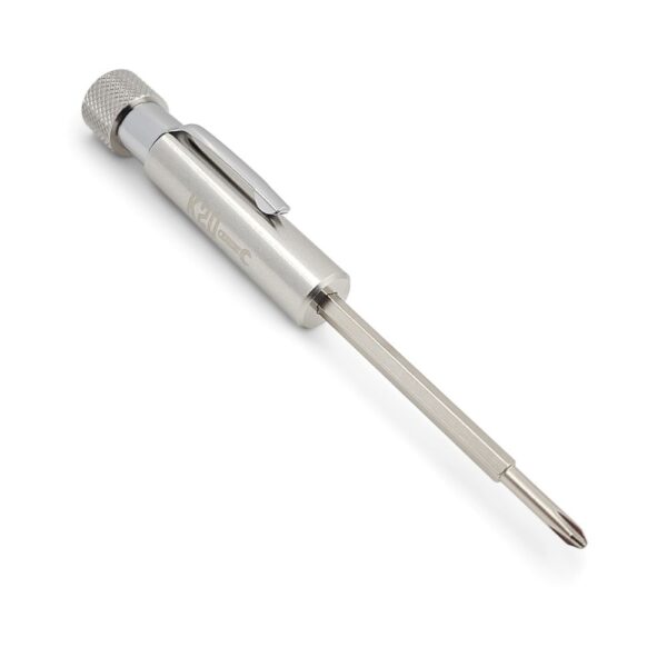 Pocket Screwdriver with Clip & Magnet - Phillips and Flat Head Made of Stainless Steel